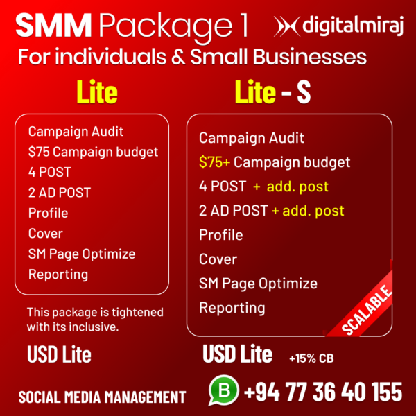 SMM Package 1 - Social Media Management